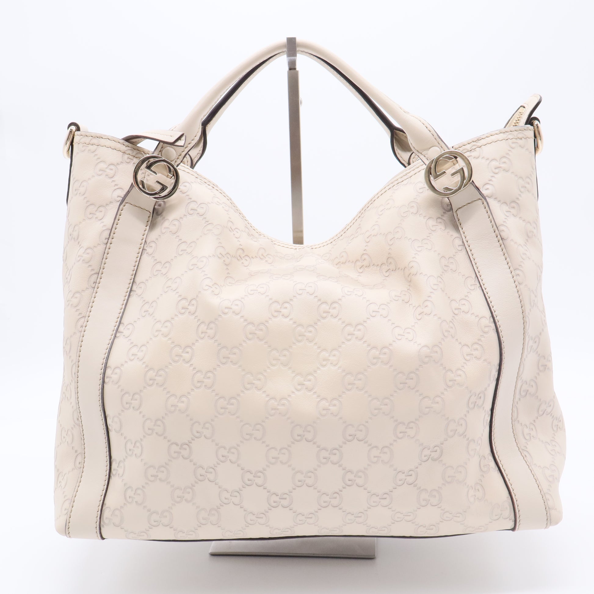 Guccissima Medium Miss GG Top Handle Bag Off White