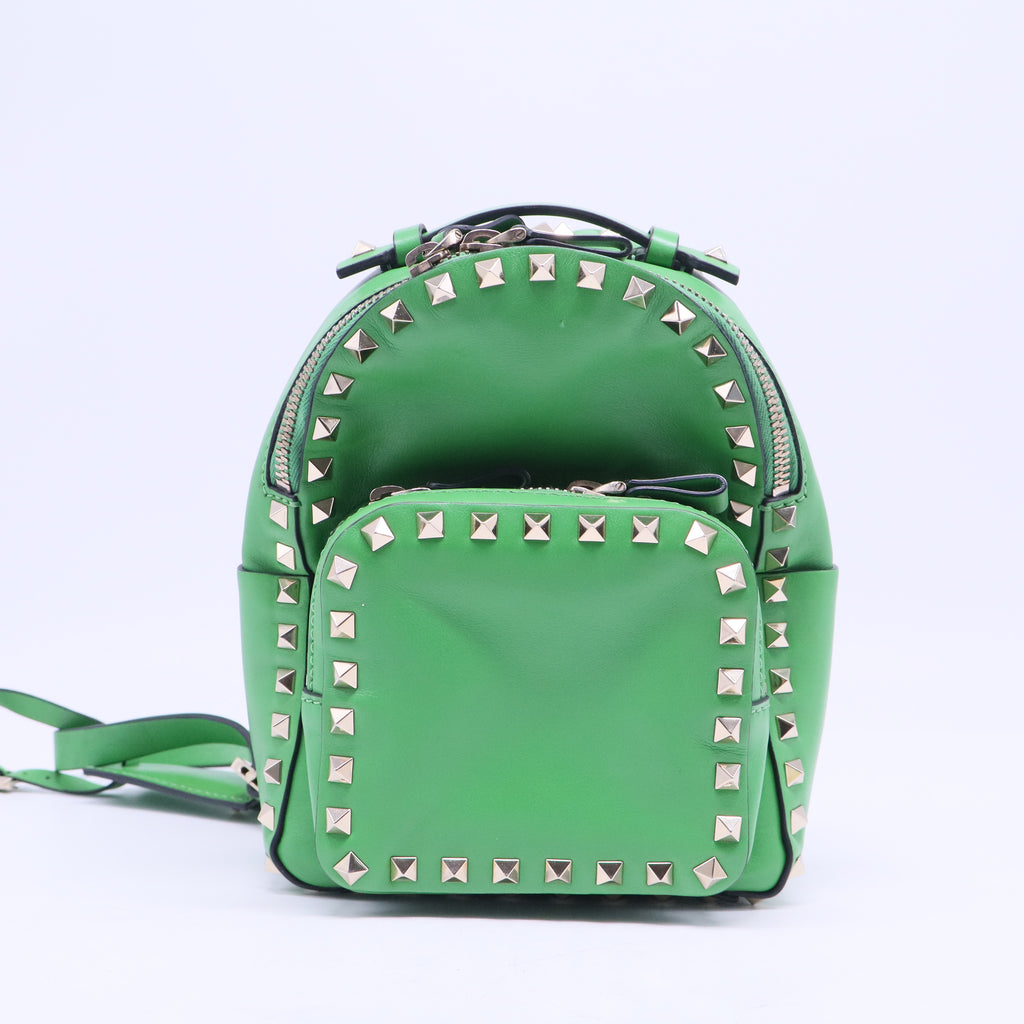 Valentino Red Smooth Leather Rockstud Mini Backpack Bag twins B20955
