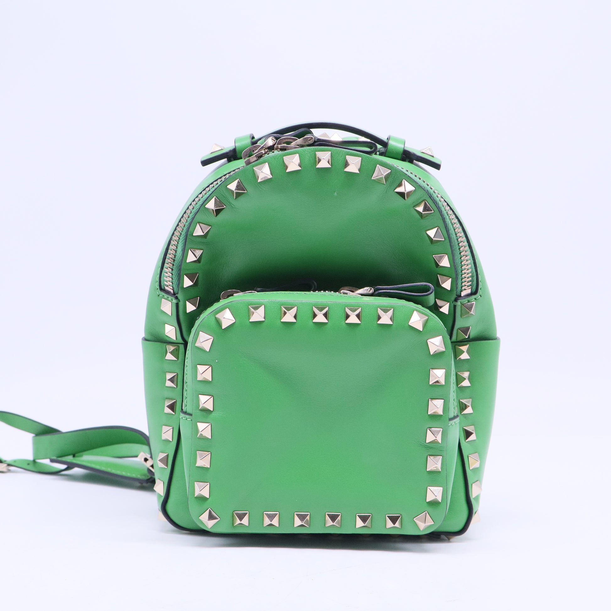 Valentino Red Smooth Leather Rockstud Mini Backpack Bag twins B20955