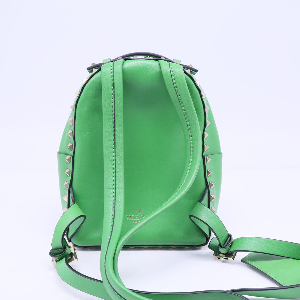 Valentino Red Smooth Leather Rockstud Mini Backpack Bag twins B20955