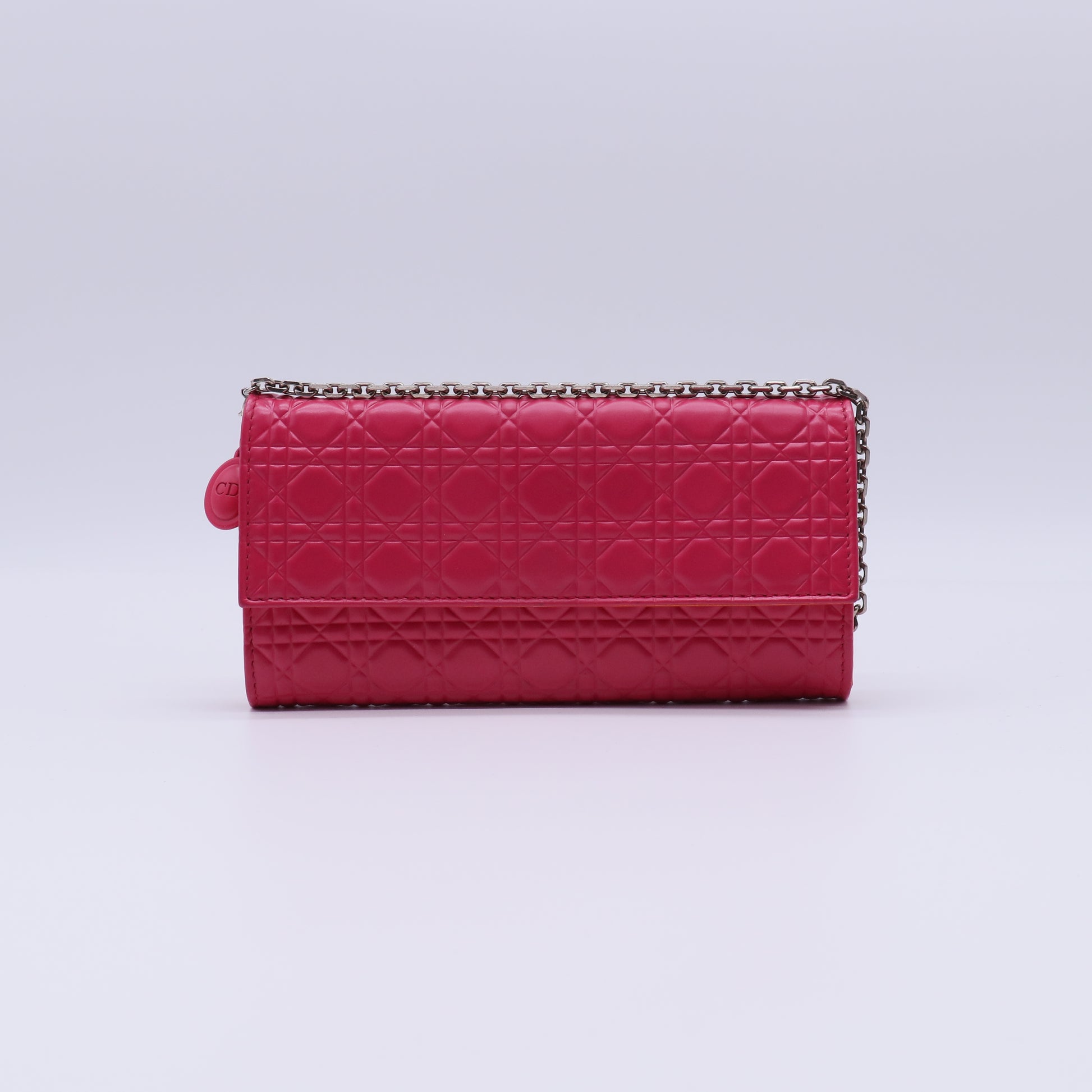 Christian Dior Cannage Lambskin Lady Dior Rendezvous Wallet On Chain W21324