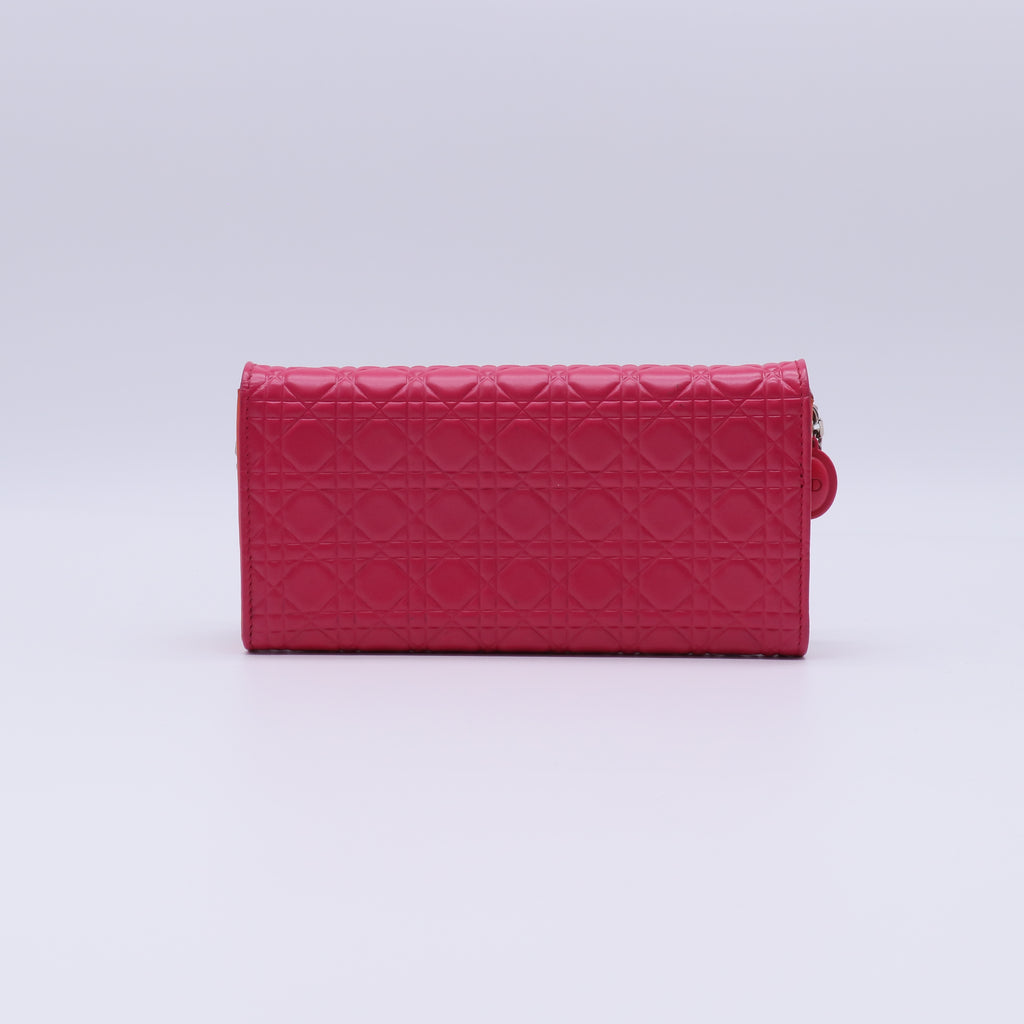 Christian Dior Cannage Lambskin Lady Dior Rendezvous Wallet On Chain W21324