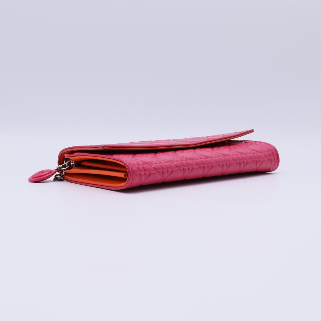 Christian Dior Cannage Lambskin Lady Dior Rendezvous Wallet On Chain W21324