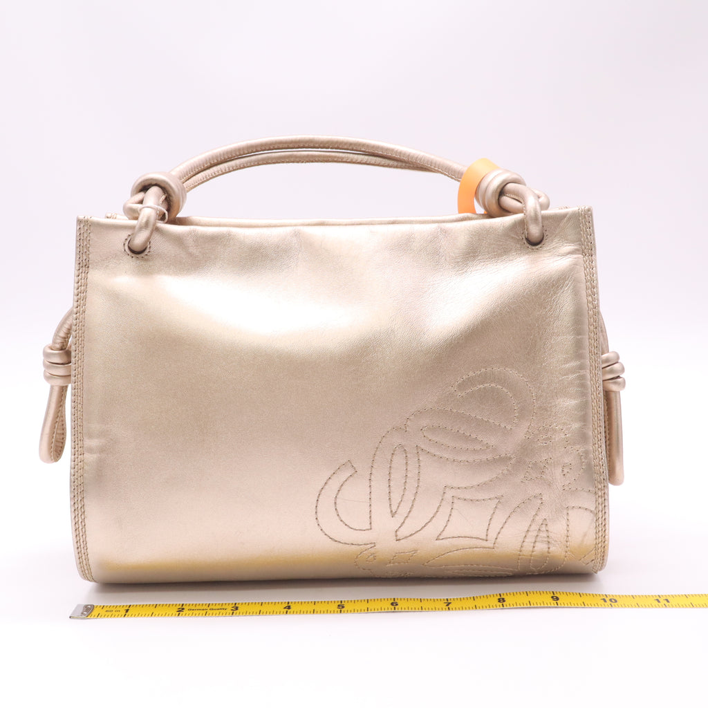 LOEWE Anagram Handbag leather Champagne Gold twins LDZ488