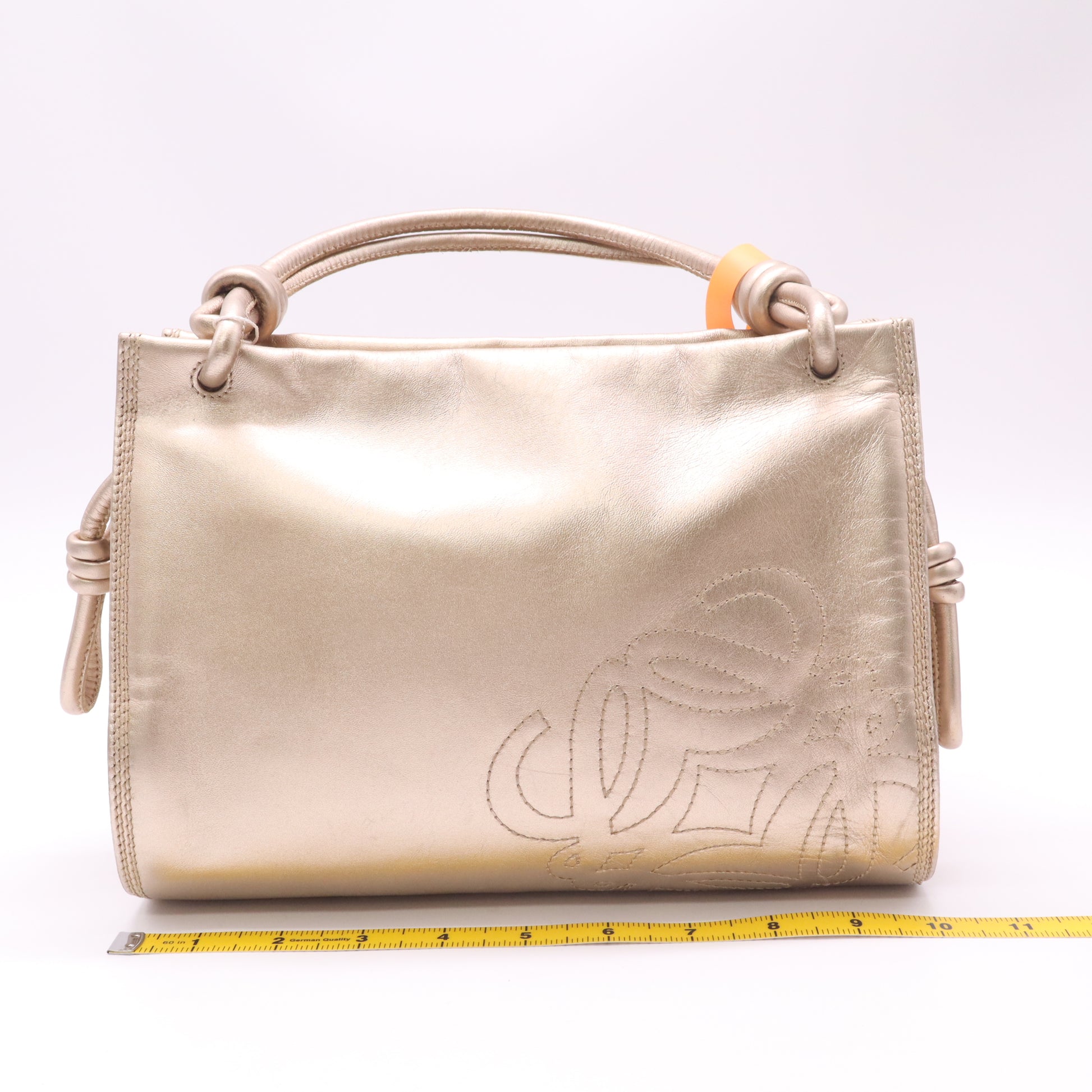 LOEWE Anagram Handbag leather Champagne Gold twins LDZ488