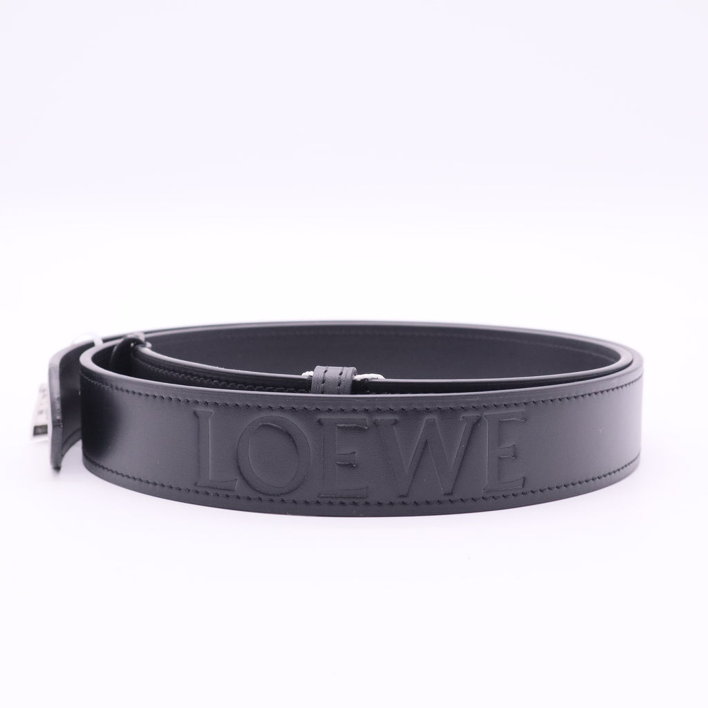 Loewe Black cowhide leather belt twins