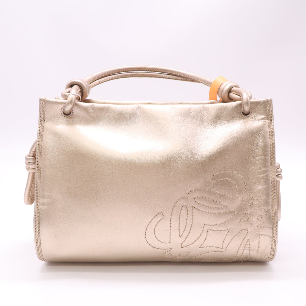 LOEWE Anagram Handbag leather Champagne Gold twins LDZ488