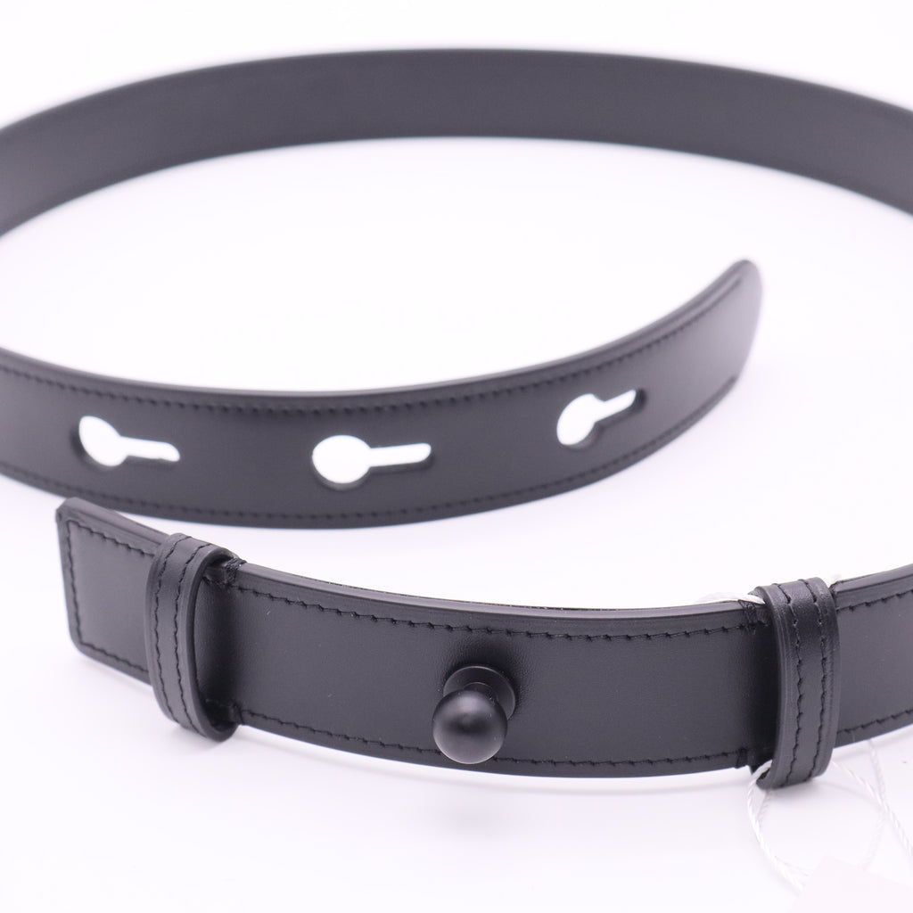 Loewe Black cowhide leather belt twins