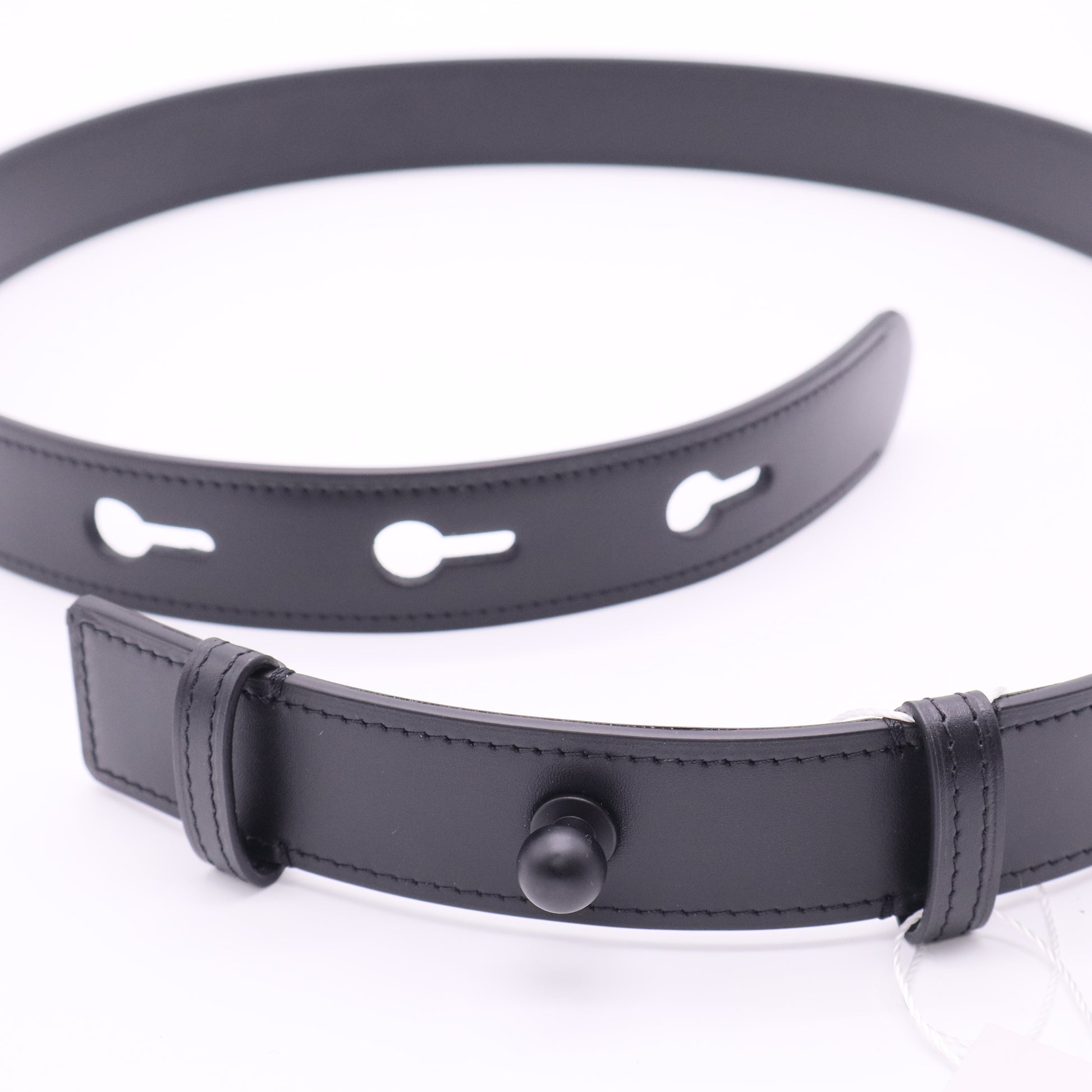 Loewe Black cowhide leather belt twins