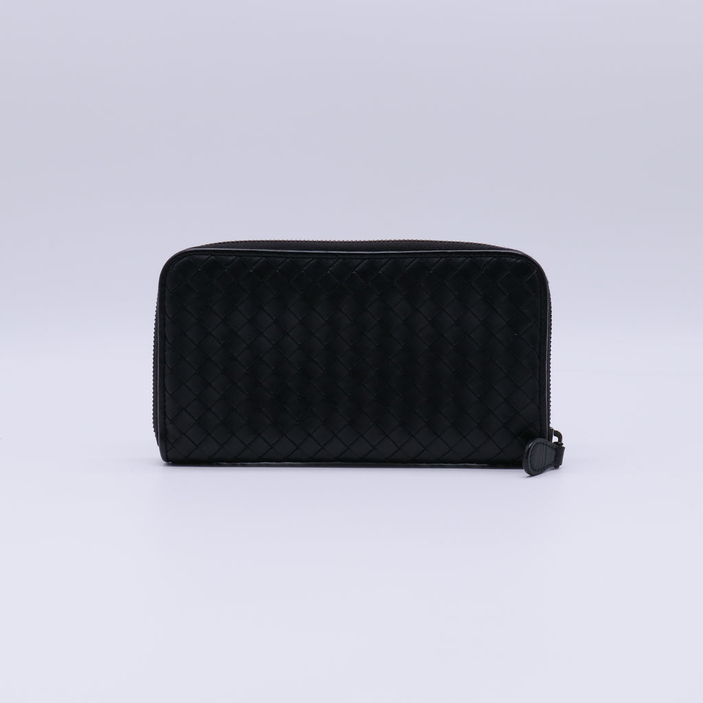 Bottega Veneta Intrecciato Leather Zip Around Wallet W21360