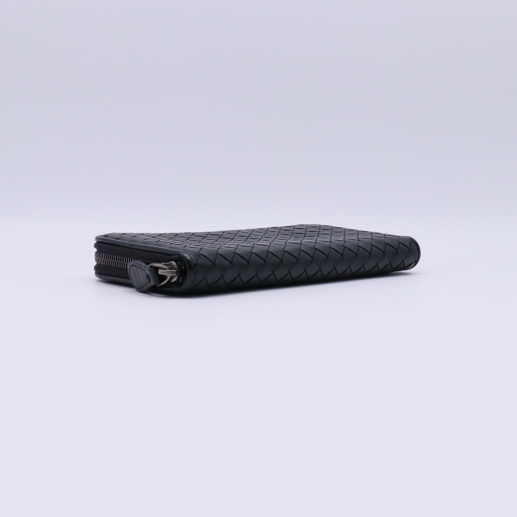 Bottega Veneta Intrecciato Leather Zip Around Wallet W21360
