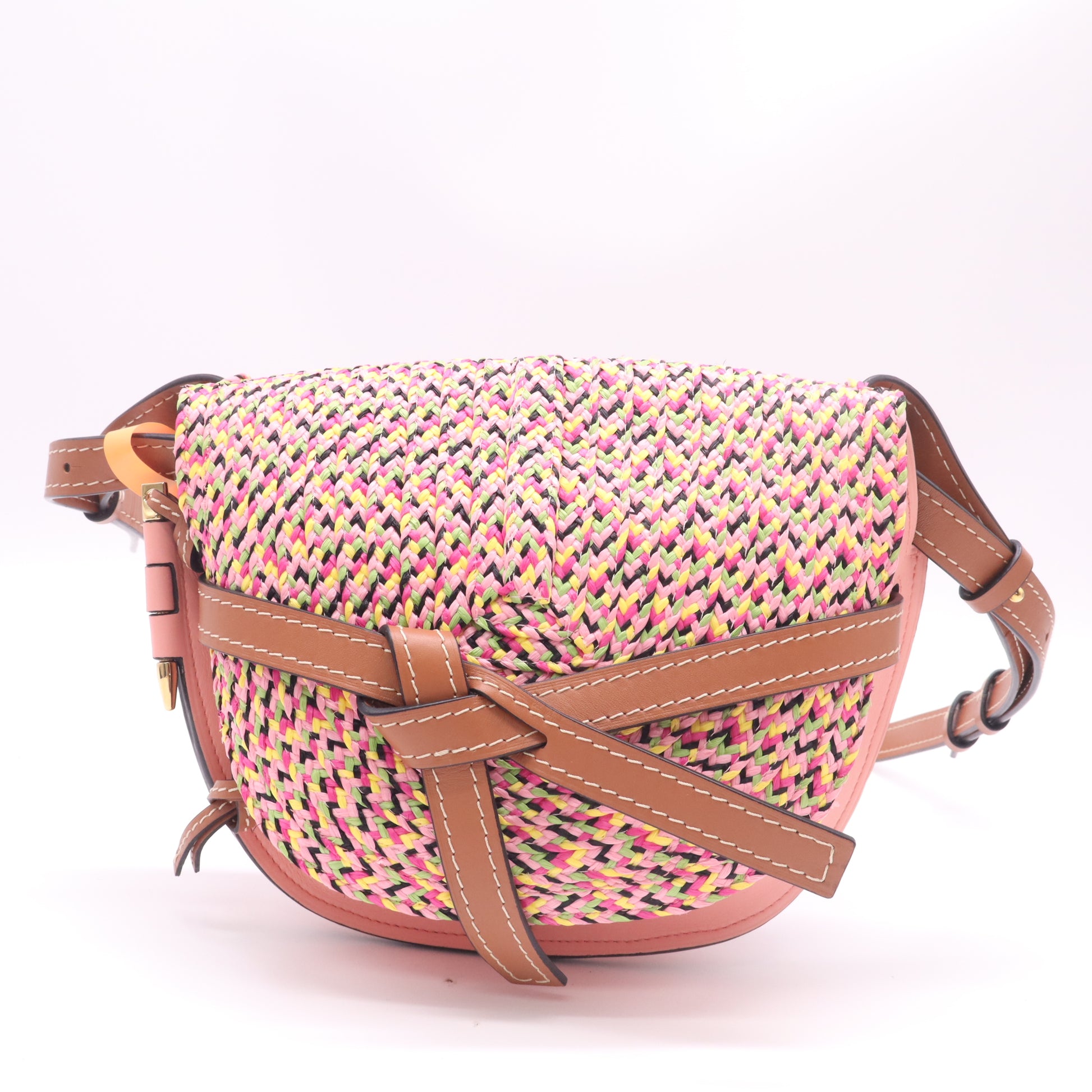 Loewe
 Gate Shoulder Bag Leather with Raffia twins LDJ4925