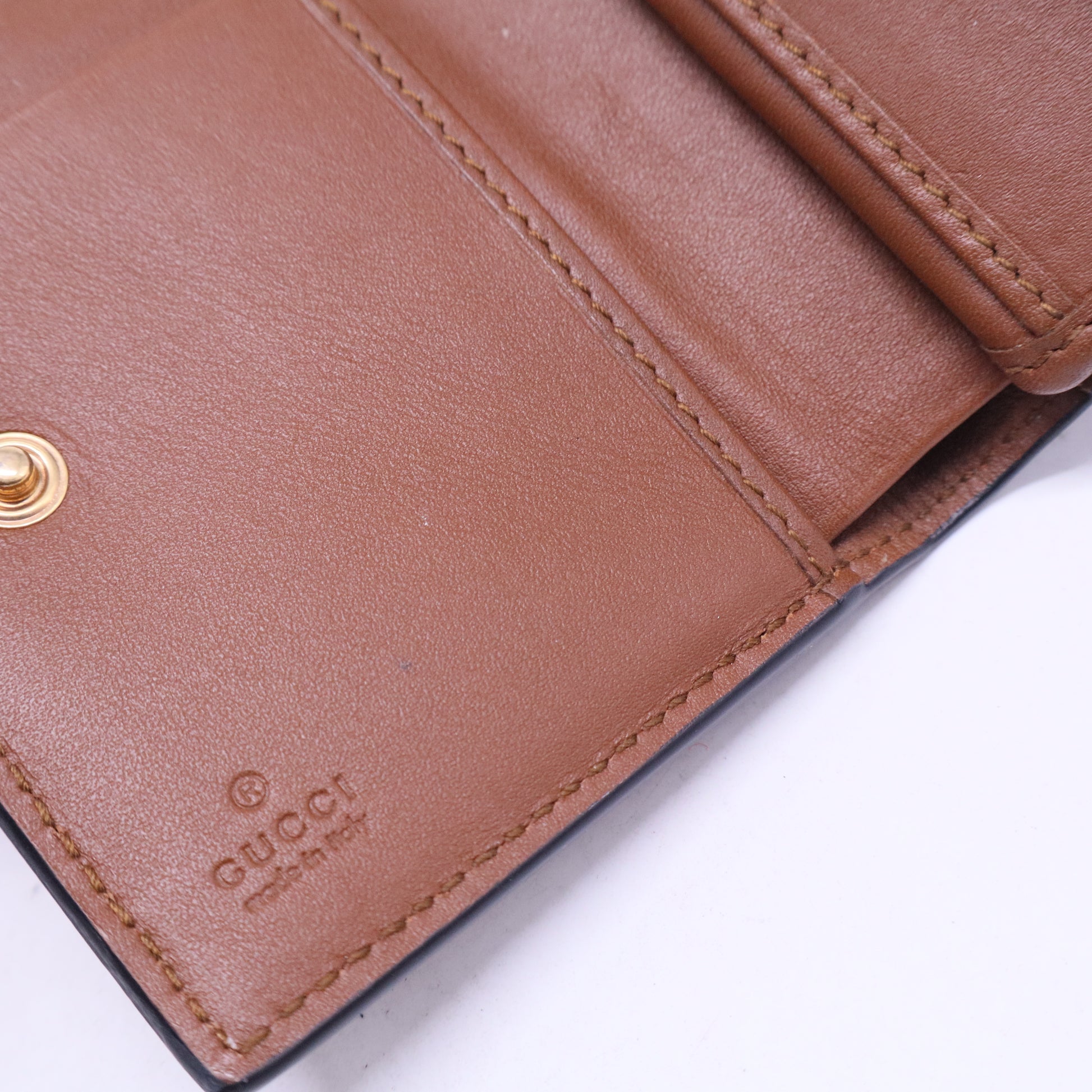Beige/Black GG Supreme Canvas and Leather Padlock Wallet W20654