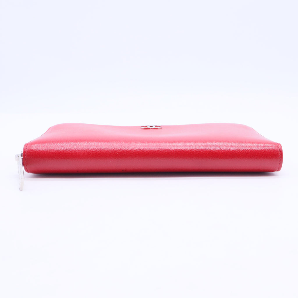 Red Continental Zip Around Wallet W20295