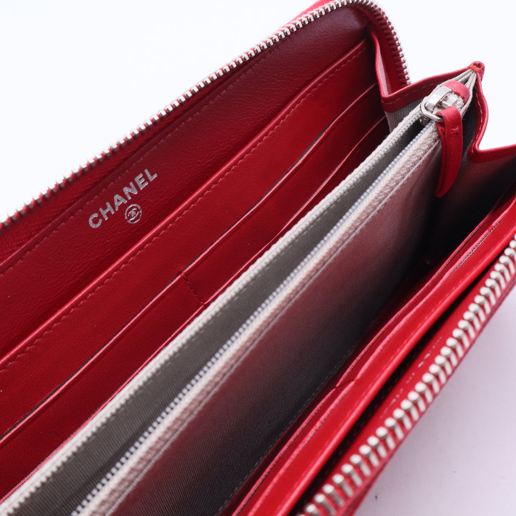 Red Continental Zip Around Wallet W20295