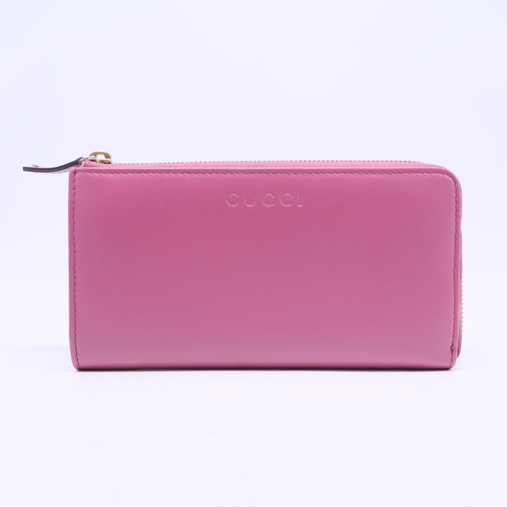 L-Zip Long Wallet Leather Pink W20635