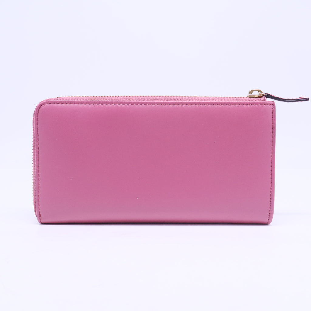 L-Zip Long Wallet Leather Pink W20635