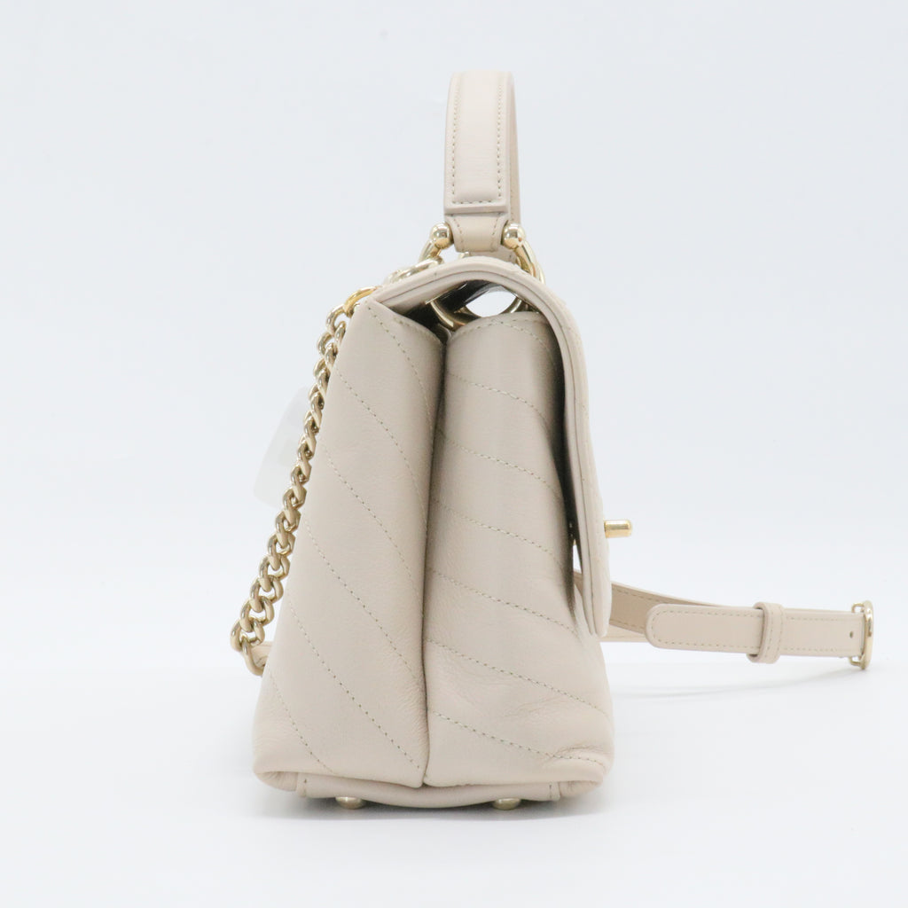 Chevron Chic Top Handle Bag Chevron Calfskin with Elaphe Small