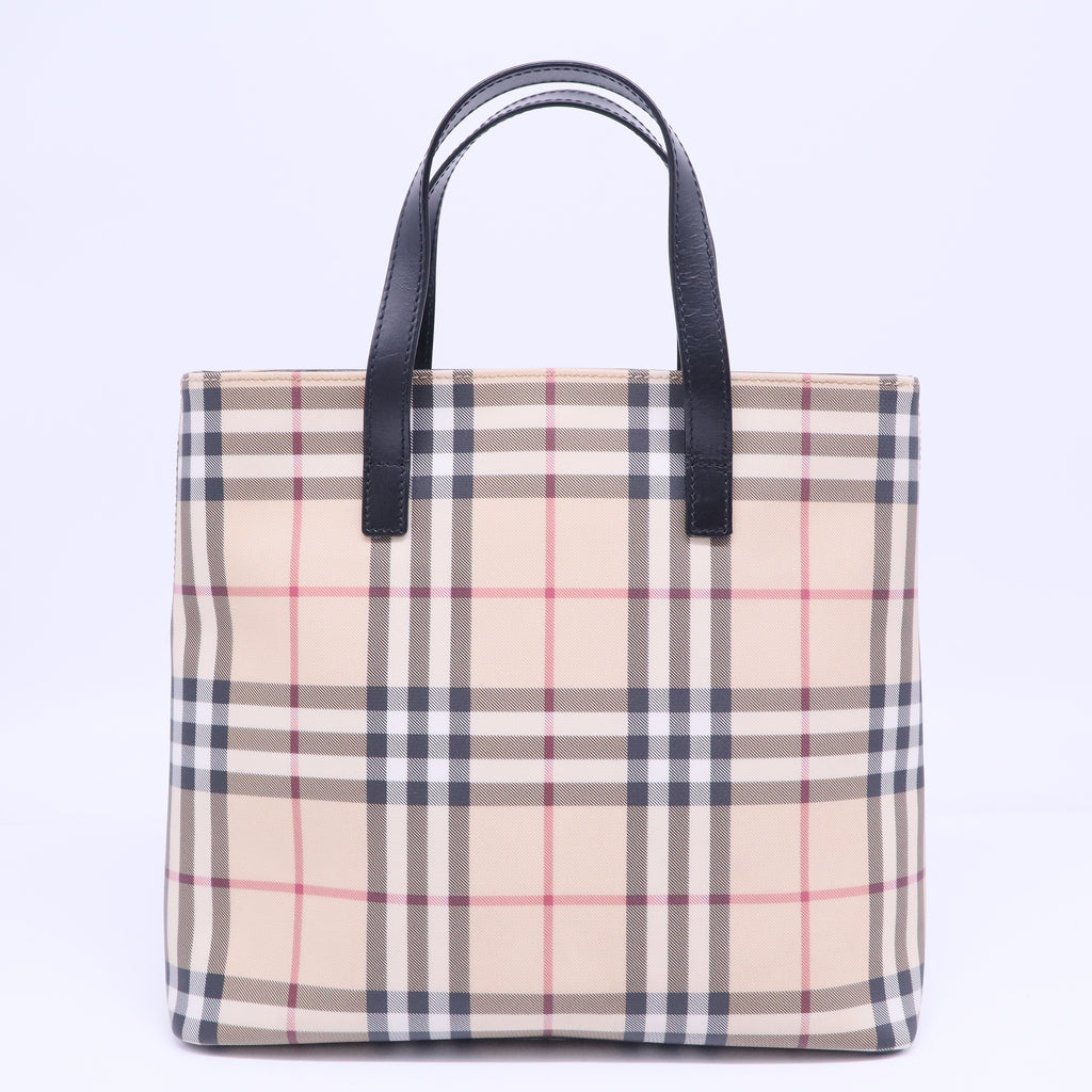 Black Nova Check Coated Canvas Mini Tote Bag B20924