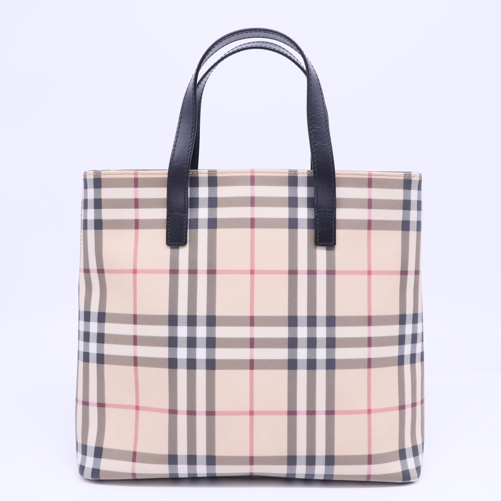 Black Nova Check Coated Canvas Mini Tote Bag B20924