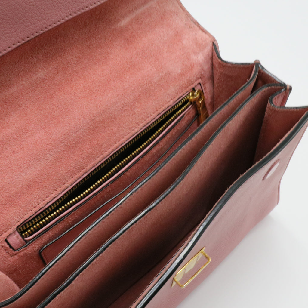 Madras Compartment Top Handle Bag Leather Medium