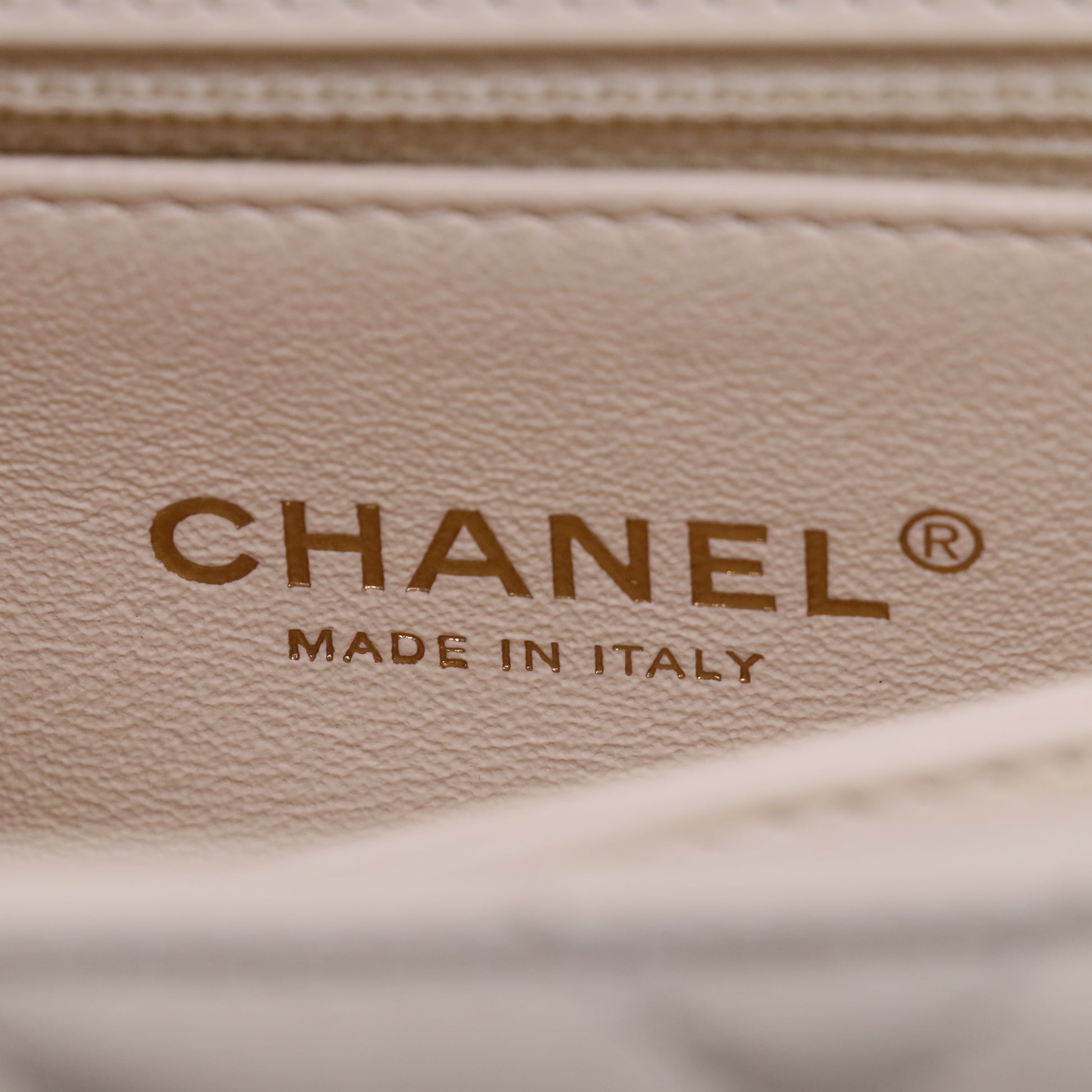 Chanel Ivory Chevron Quilted Caviar Leather Small Coco Top Handle Bag with Genuine Lizard Handle B22143