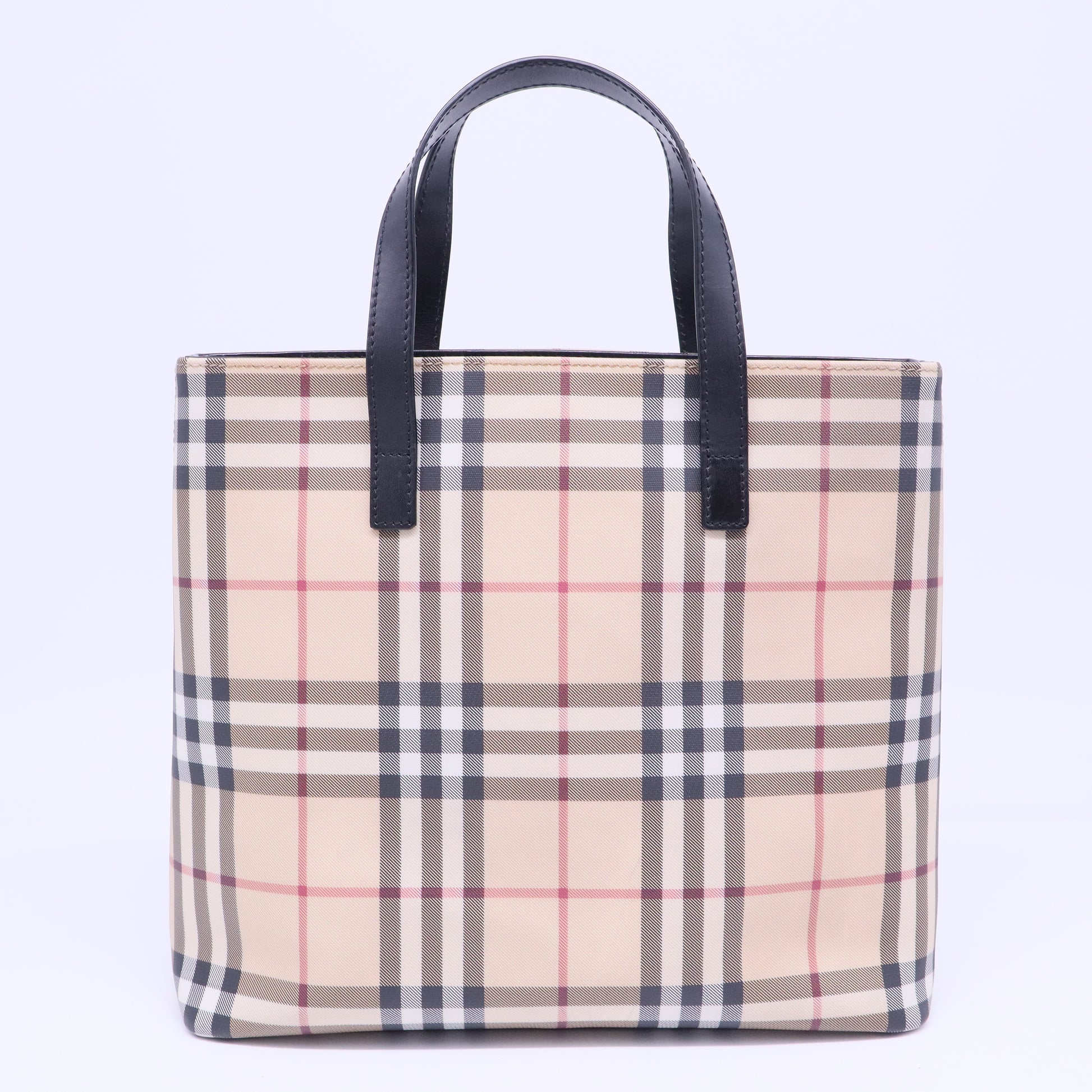 Black Nova Check Coated Canvas Mini Tote Bag B20924