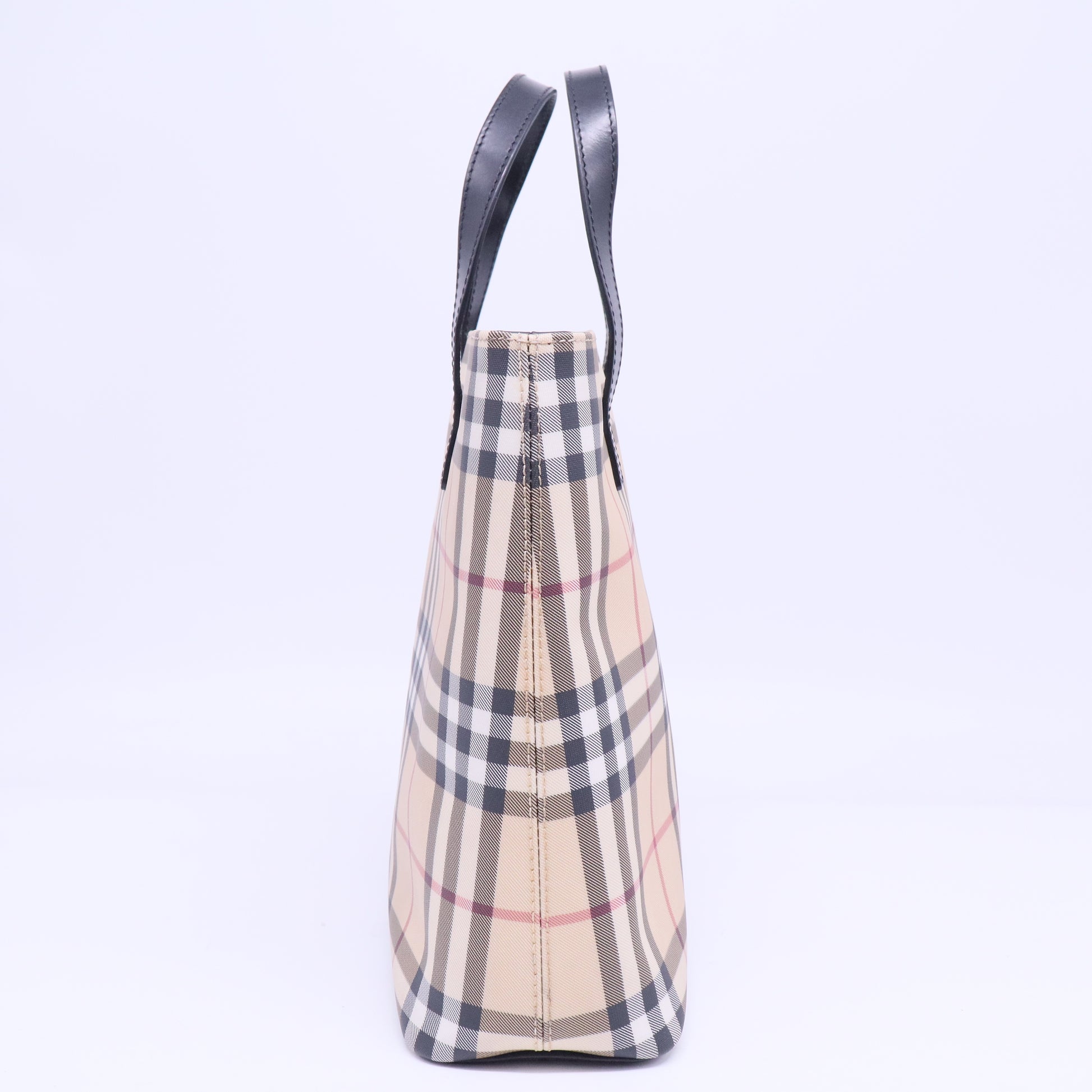 Black Nova Check Coated Canvas Mini Tote Bag B20924