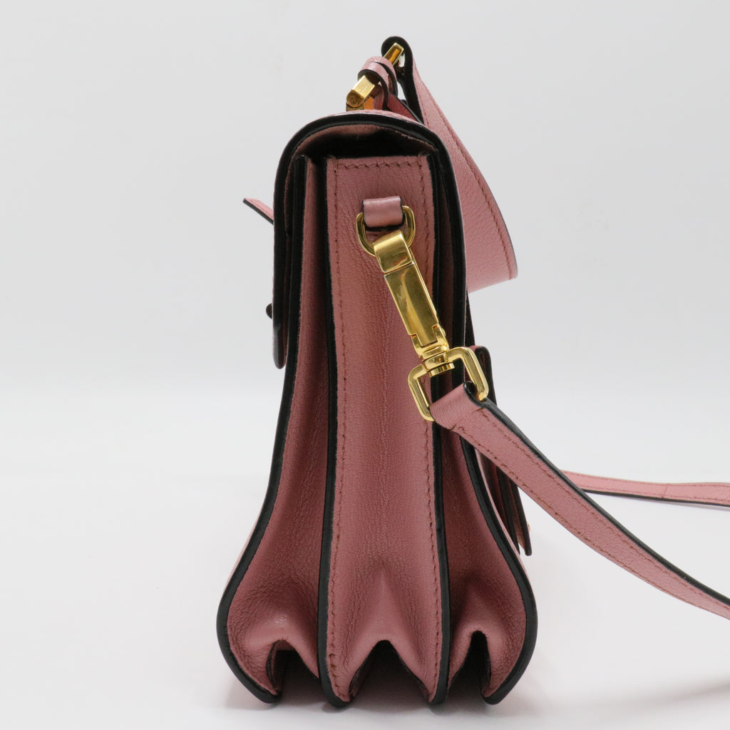 Madras Compartment Top Handle Bag Leather Medium