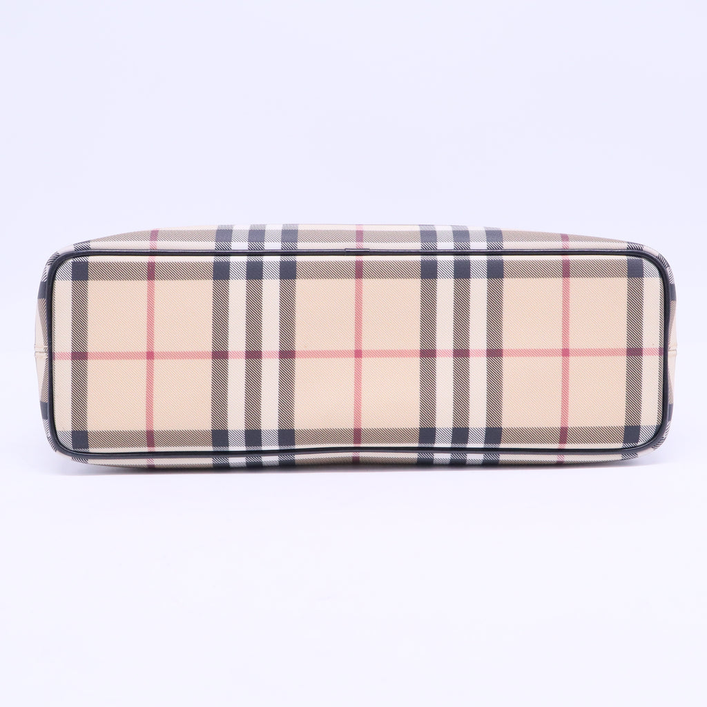 Black Nova Check Coated Canvas Mini Tote Bag B20924