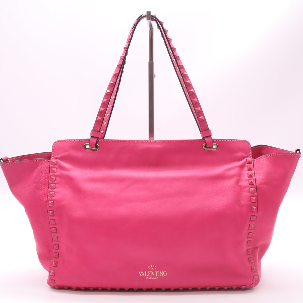 Valentino Garavani Vitello Rockstud Trapeze Tote Bag B22544