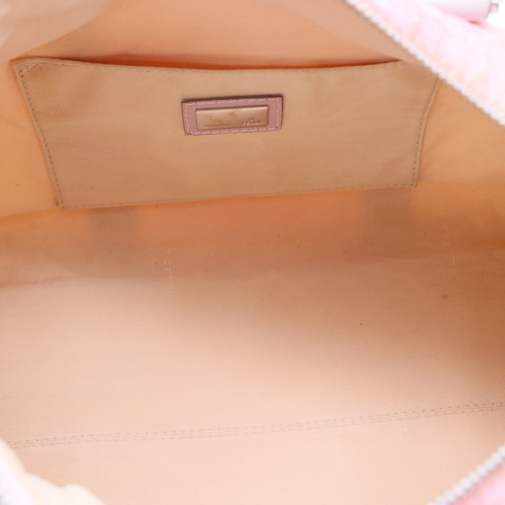 Pink/Grey Zucchino Sequin Canvas and Leather Bauletto Boston Bag twins