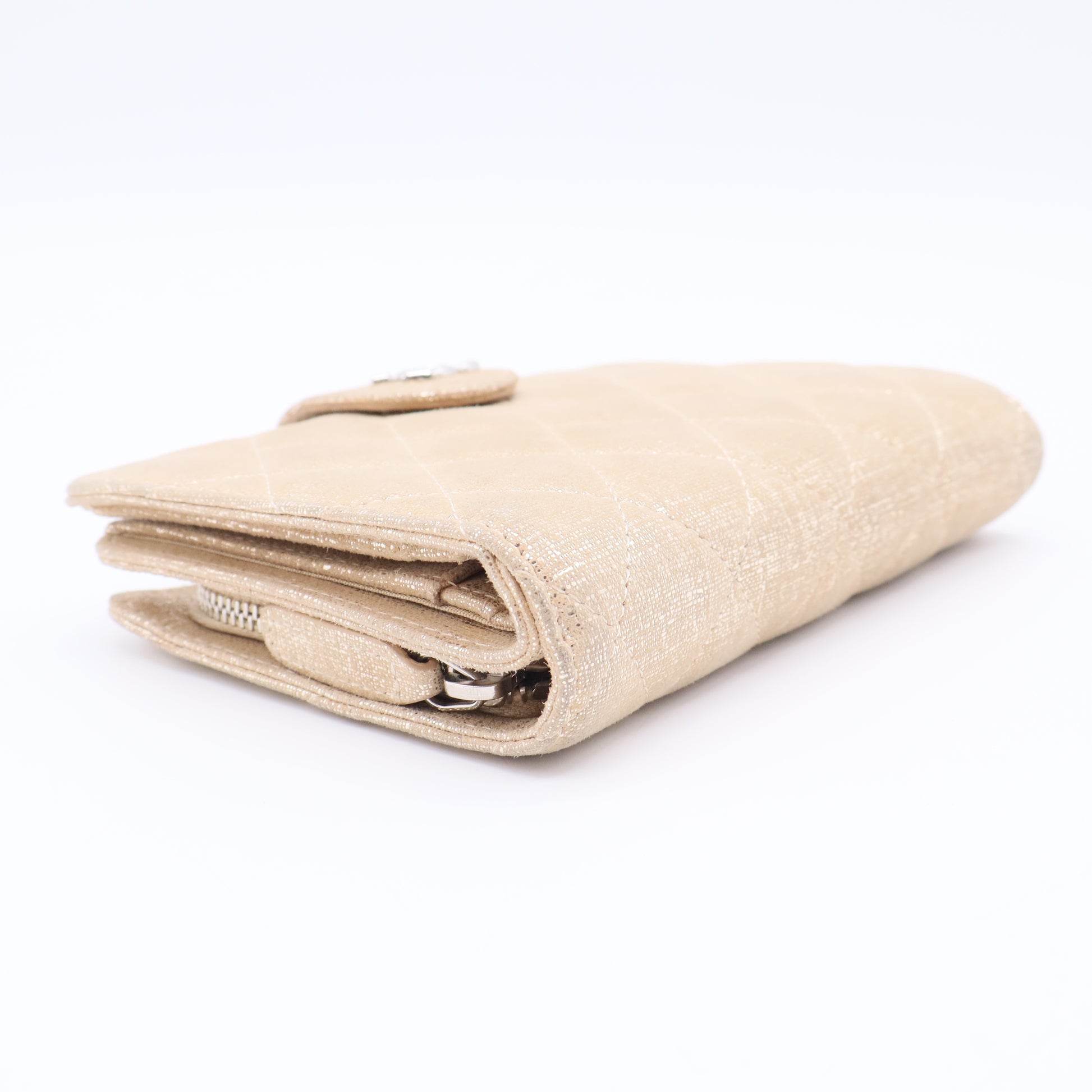 White Quilted Coated Tweed CC for gisel