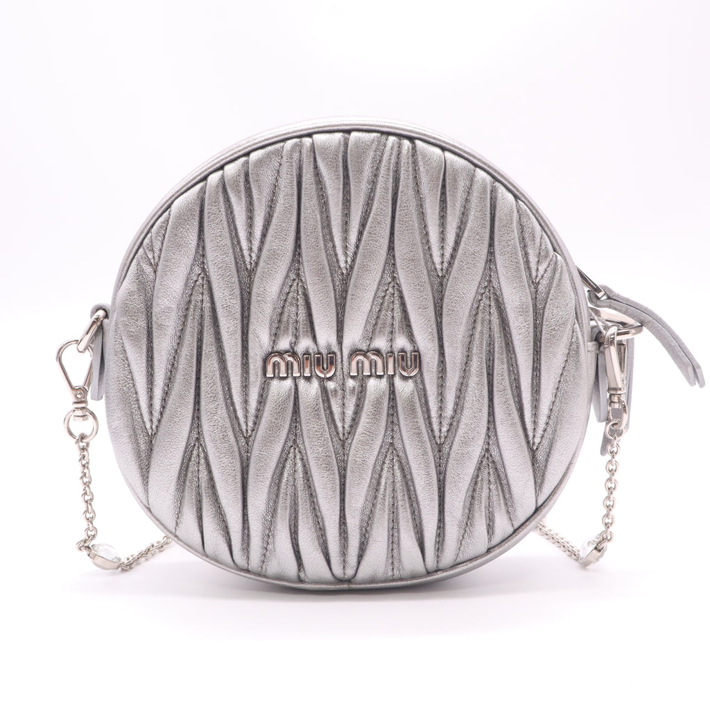 Miu Miu Crystal Embellished Leather Crossbody Bag Twins LDJ4926