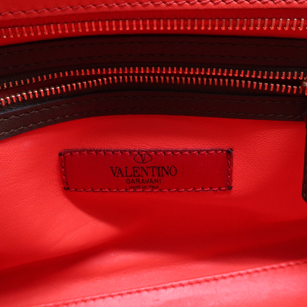 Tri Color Leather Small Rockstud Shopper Tote twins B7088