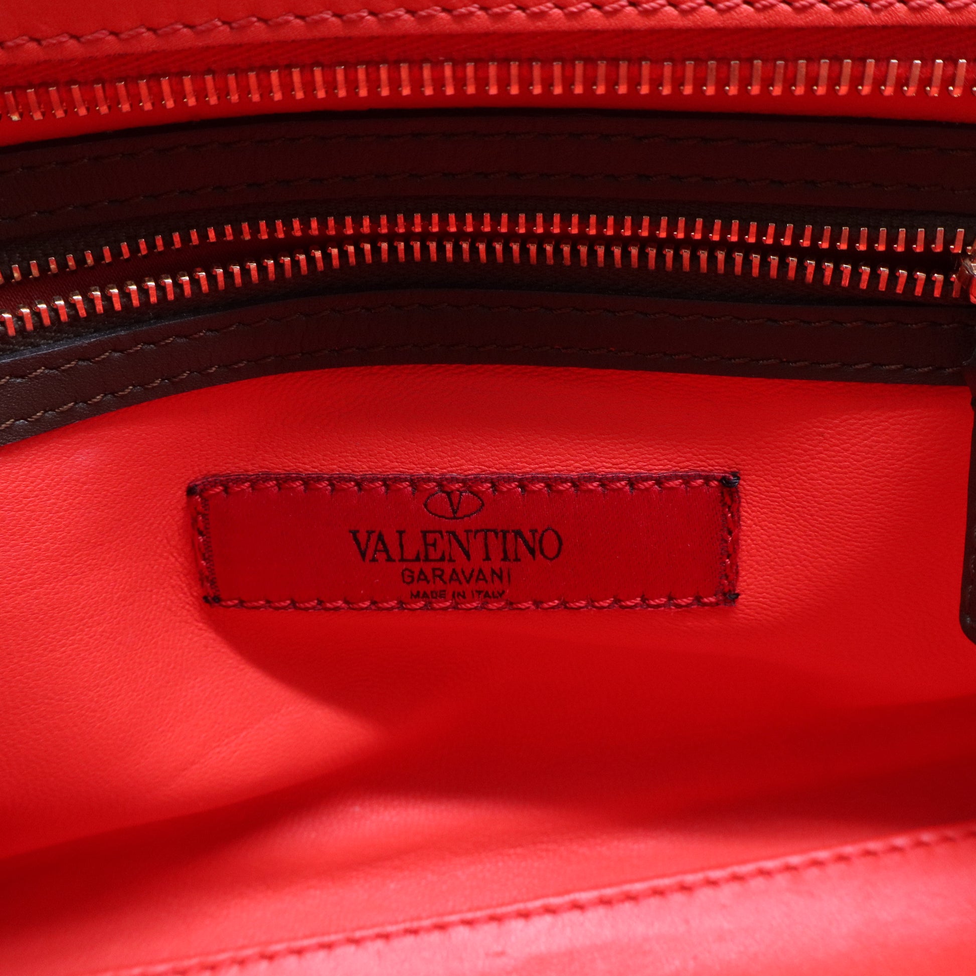 Tri Color Leather Small Rockstud Shopper Tote twins B7088