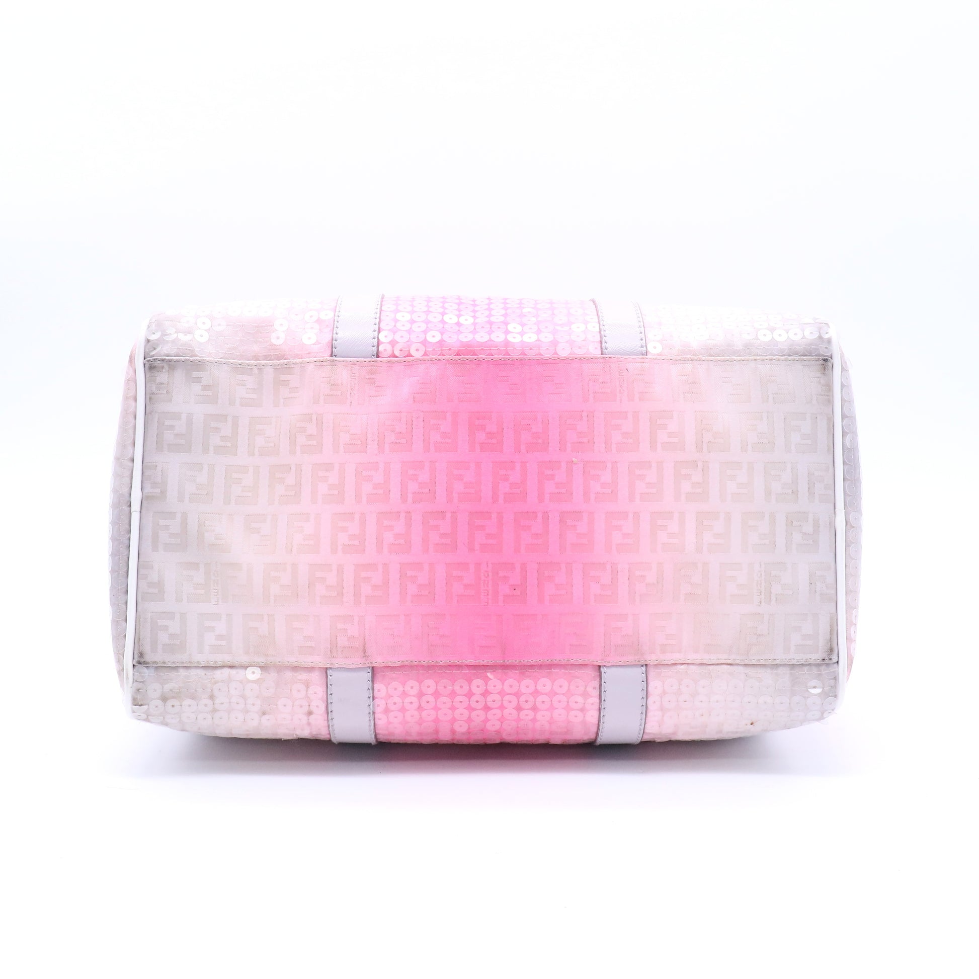 Pink/Grey Zucchino Sequin Canvas and Leather Bauletto Boston Bag twins