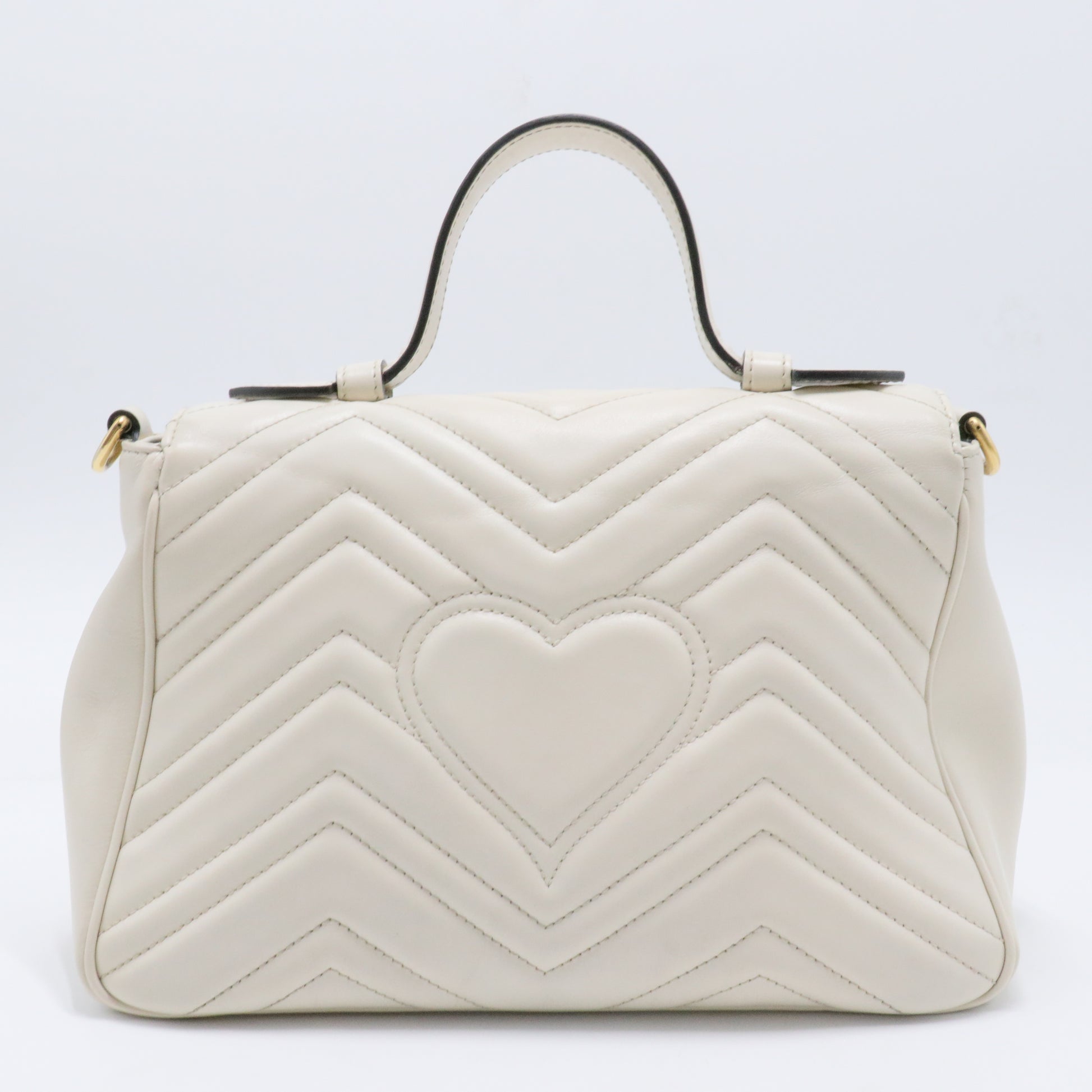GG Marmont Top Handle Flap Bag Matelasse Leather Small