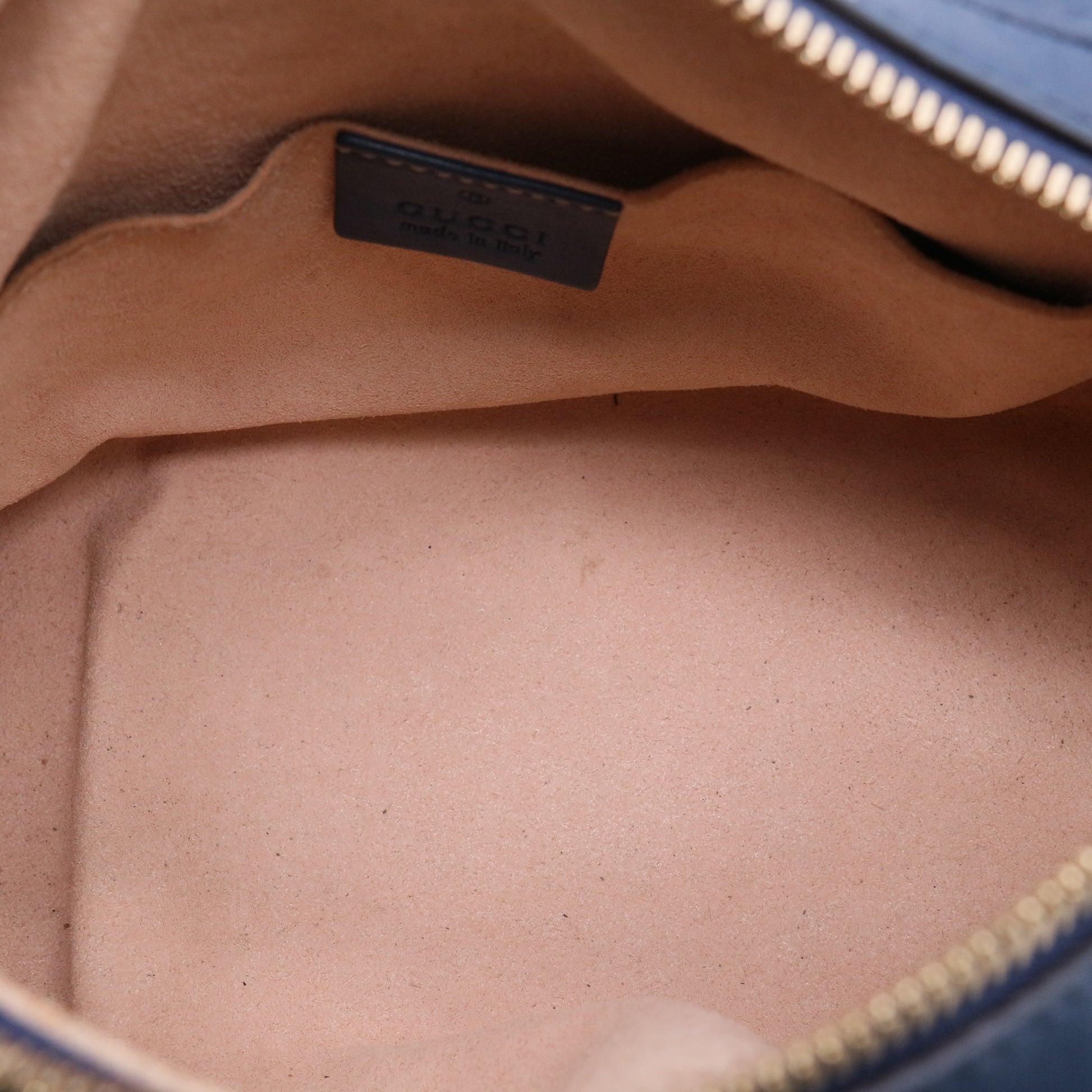 Blue Guccissima Leather Boston Bag w/ Strap twins