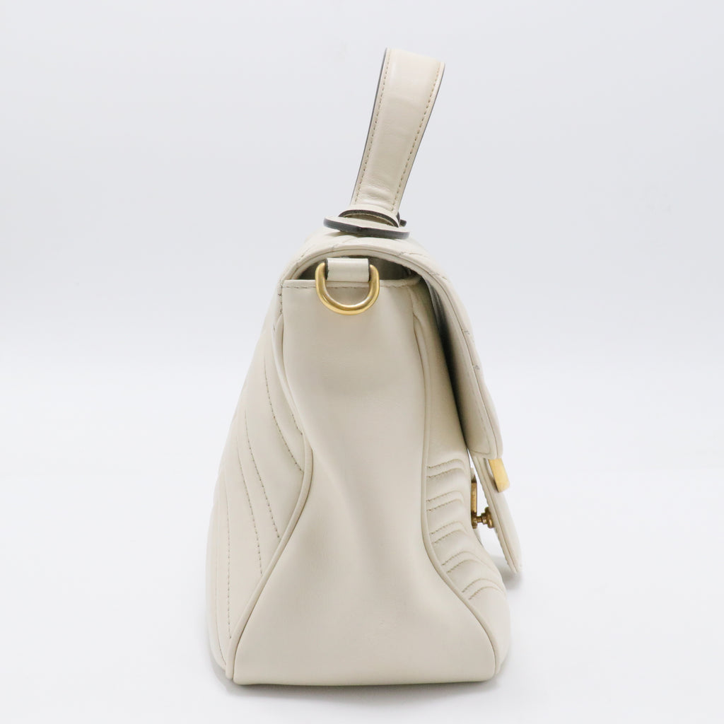 GG Marmont Top Handle Flap Bag Matelasse Leather Small