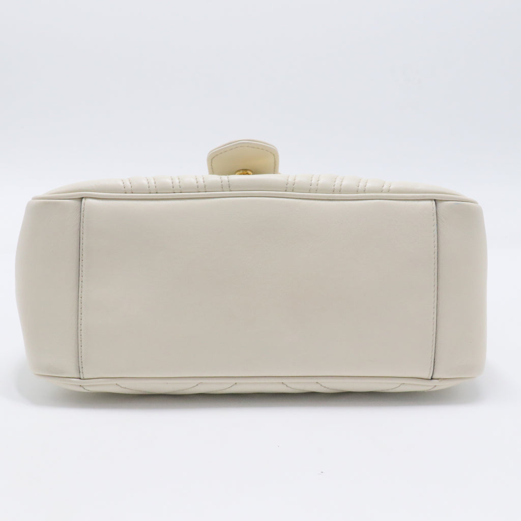GG Marmont Top Handle Flap Bag Matelasse Leather Small