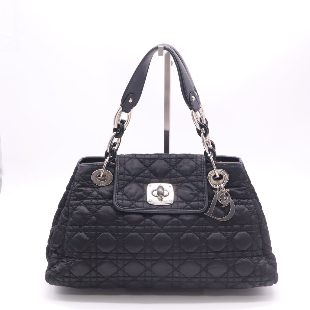 Christian Dior Charming Lock Tote Cannage Quilt Nylon Medium Twins LDJ4928