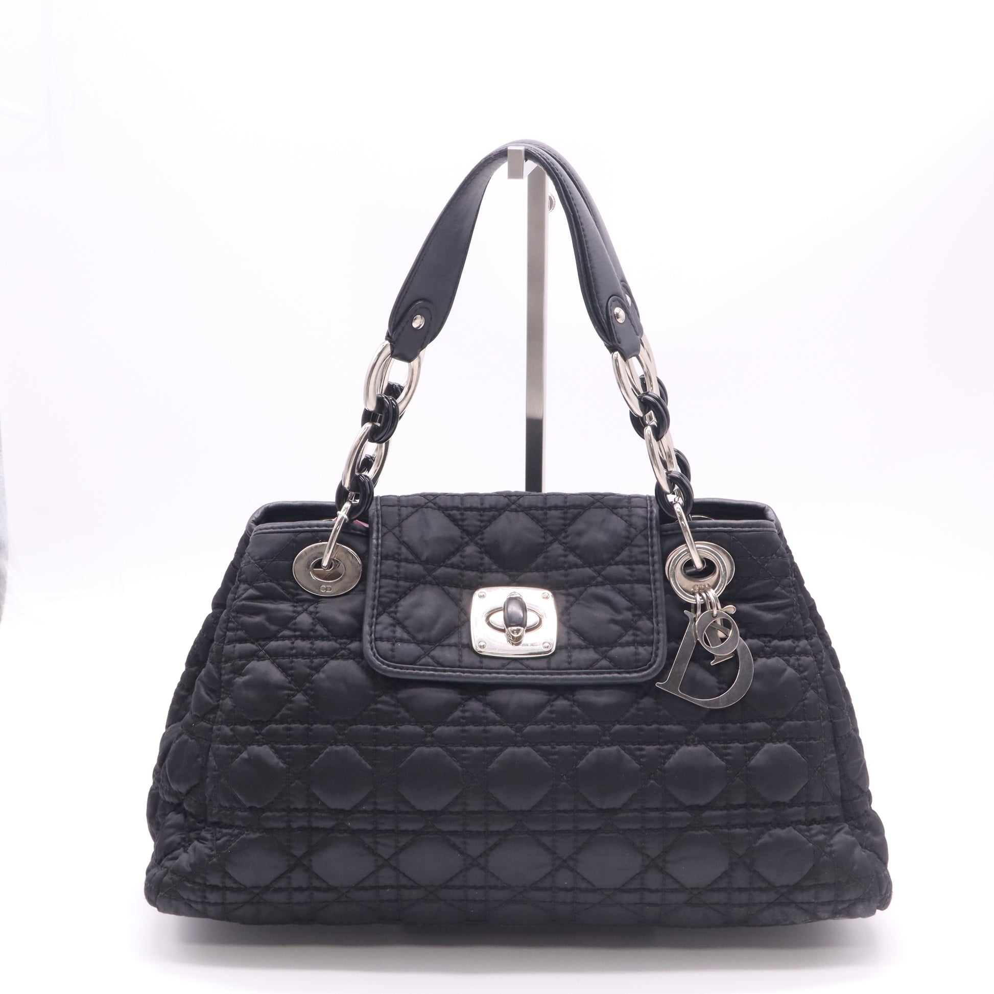 Christian Dior Charming Lock Tote Cannage Quilt Nylon Medium Twins LDJ4928
