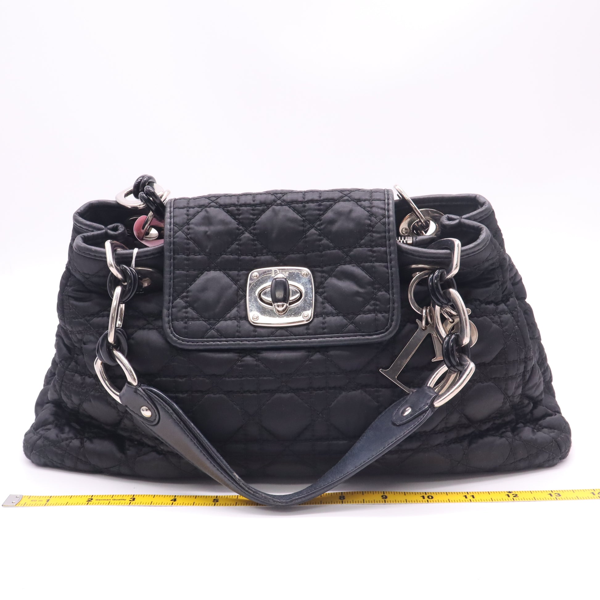 Christian Dior Charming Lock Tote Cannage Quilt Nylon Medium Twins LDJ4928