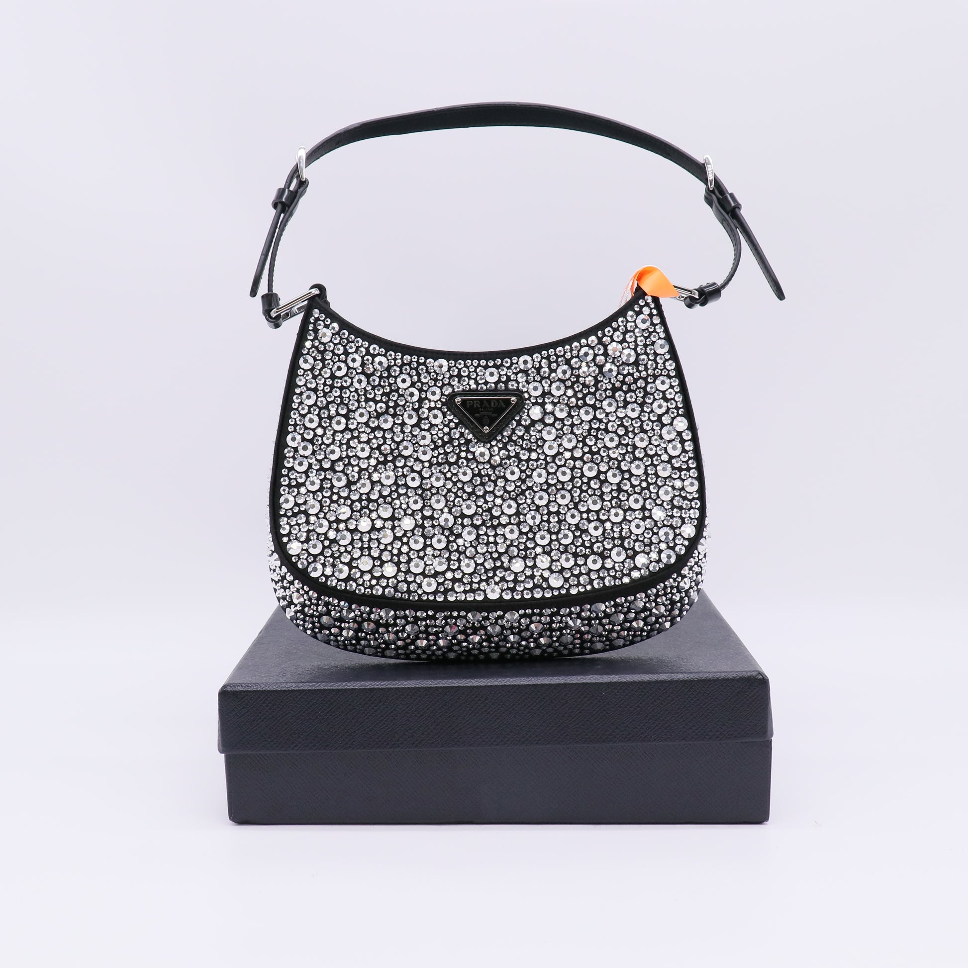 Prada Cleo Satin Bag with Crystals twins LDZ308