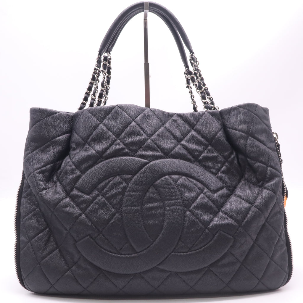 Chanel Timeless Classic Shopping Tote Quilted Caviar XL Twins LDJ4918