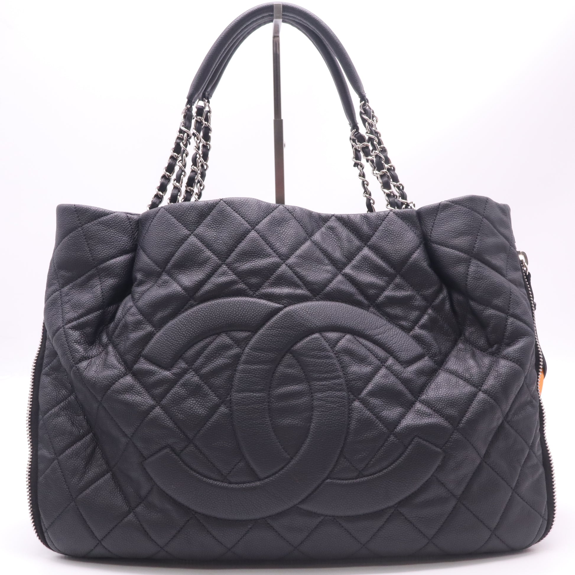 Chanel Timeless Classic Shopping Tote Quilted Caviar XL Twins LDJ4918