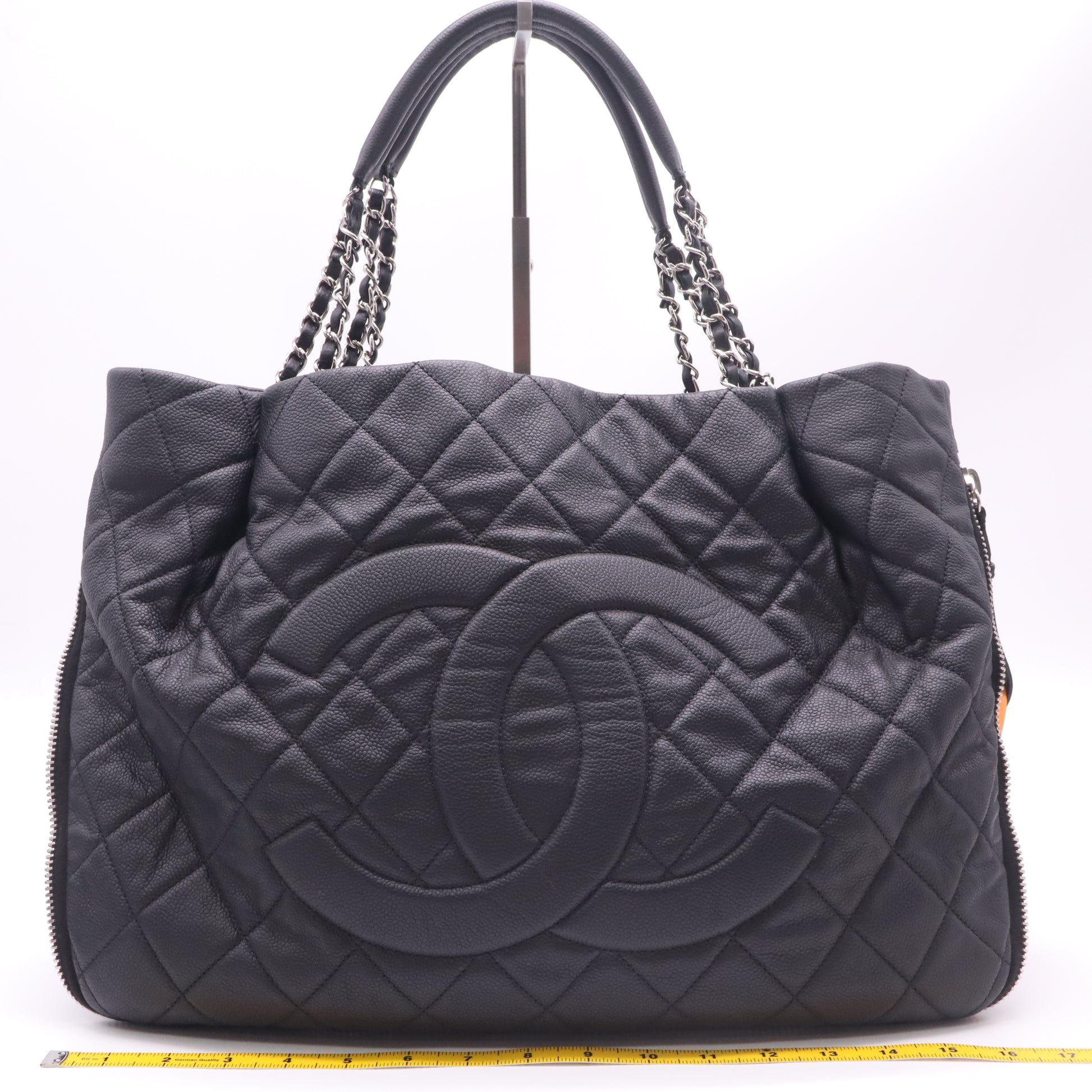 Chanel Timeless Classic Shopping Tote Quilted Caviar XL Twins LDJ4918