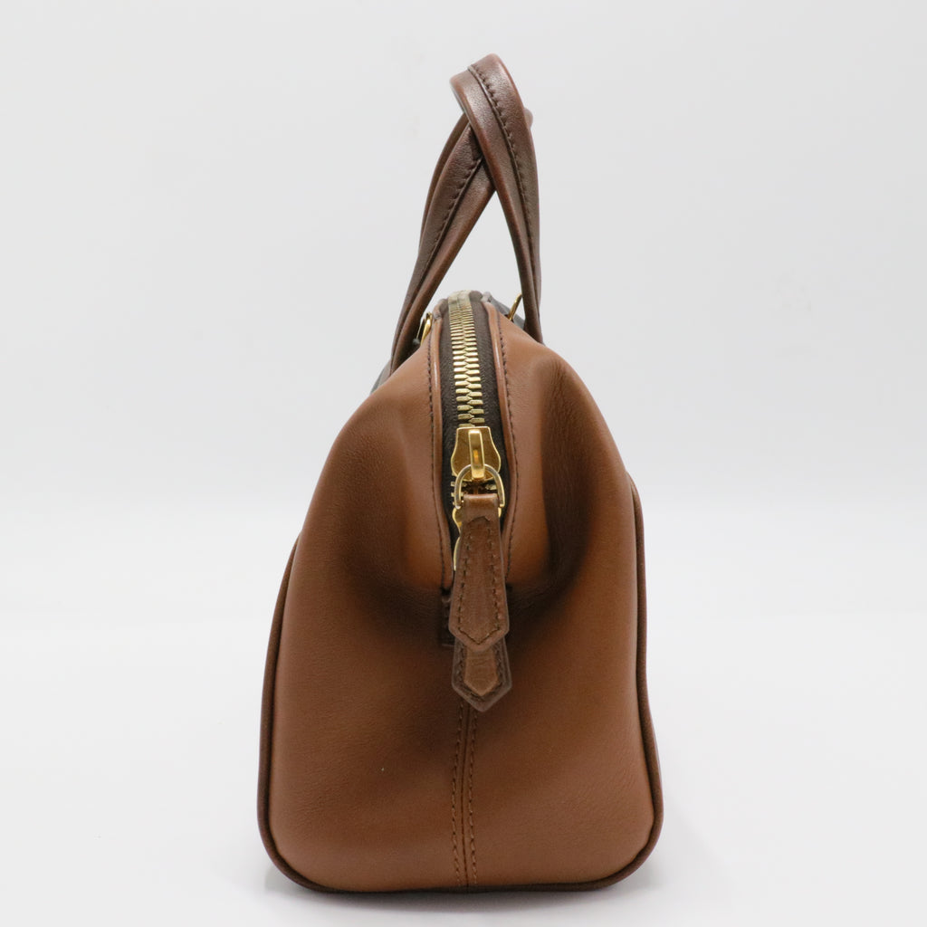 Two Tone Brown Leather Chameleon Satchel