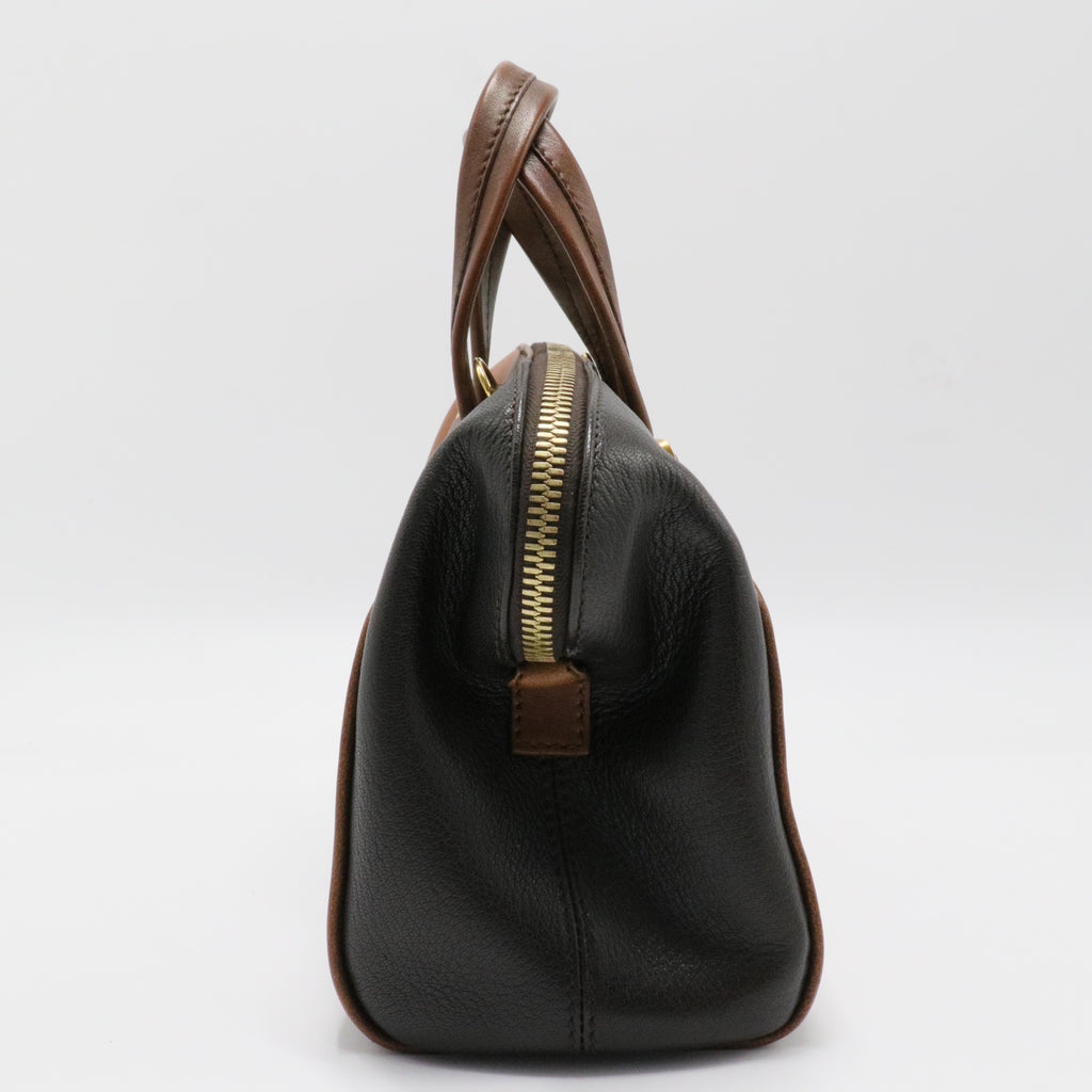 Two Tone Brown Leather Chameleon Satchel